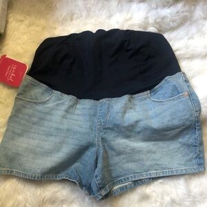 Isabel Maternity shorts jean new with tags crossover panel size women’s 14 /32